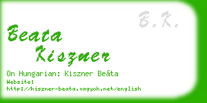 beata kiszner business card